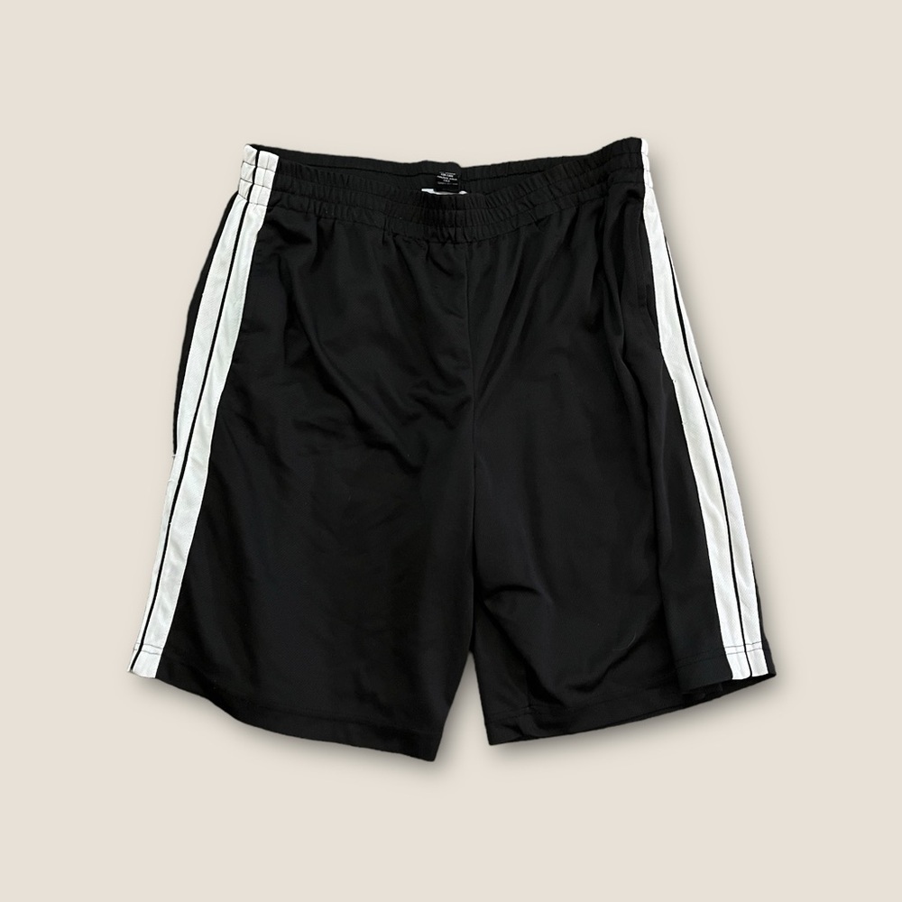 Vintage Y2K Carbon Athletic Shorts Black White L